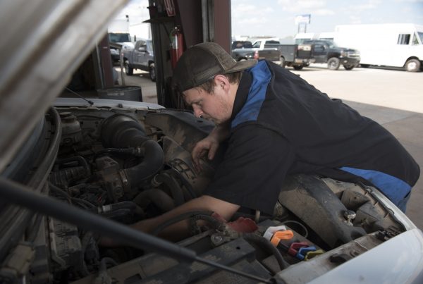 truck mechanic at work